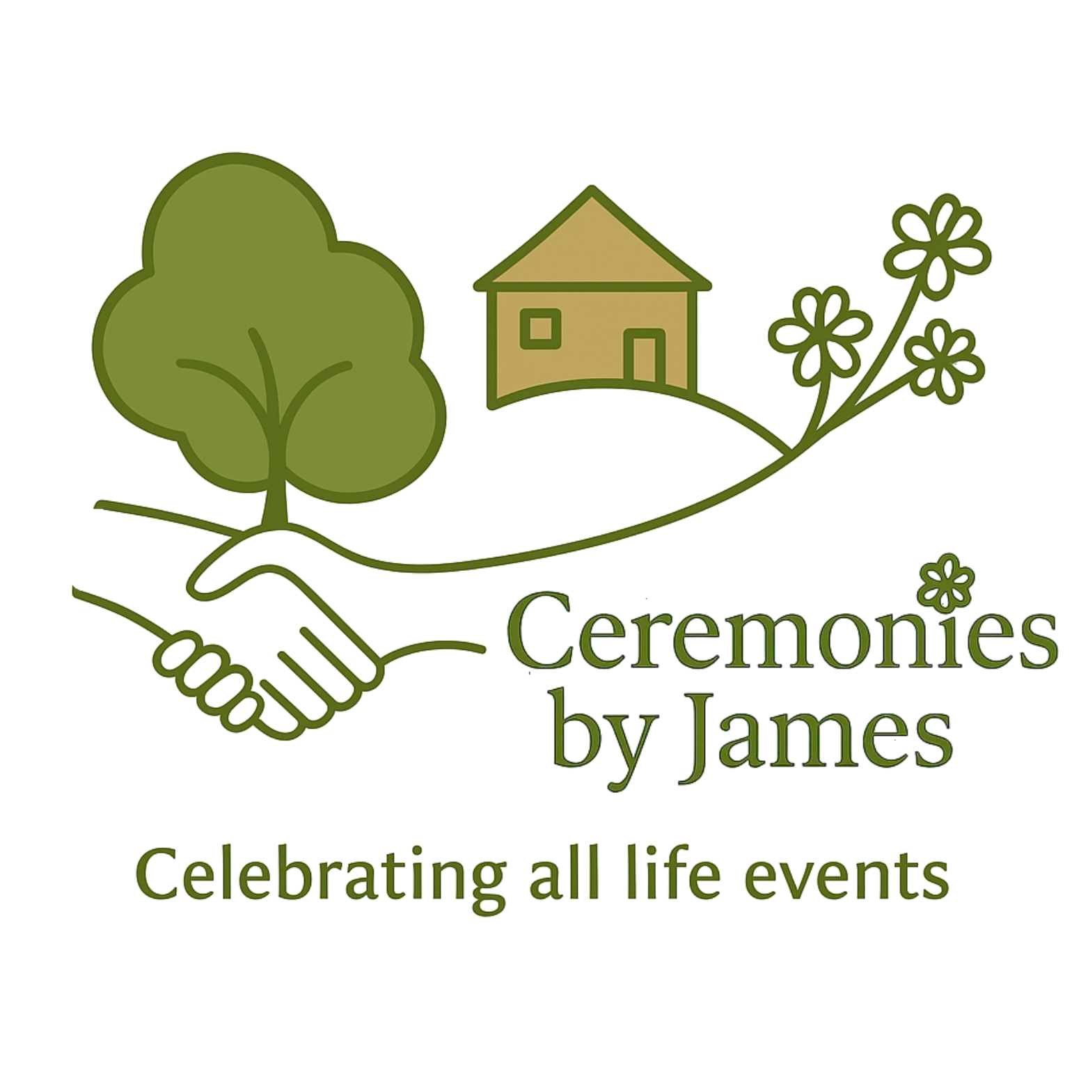 Cermonies by James logo symbolising the joining of hands in a cermony