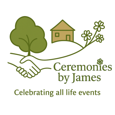 Cermonies by James logo symbolising the joining of hands in a cermony